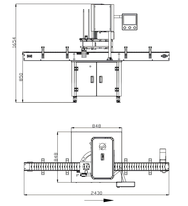 全自動(dòng)智能封罐機(jī)尺寸圖